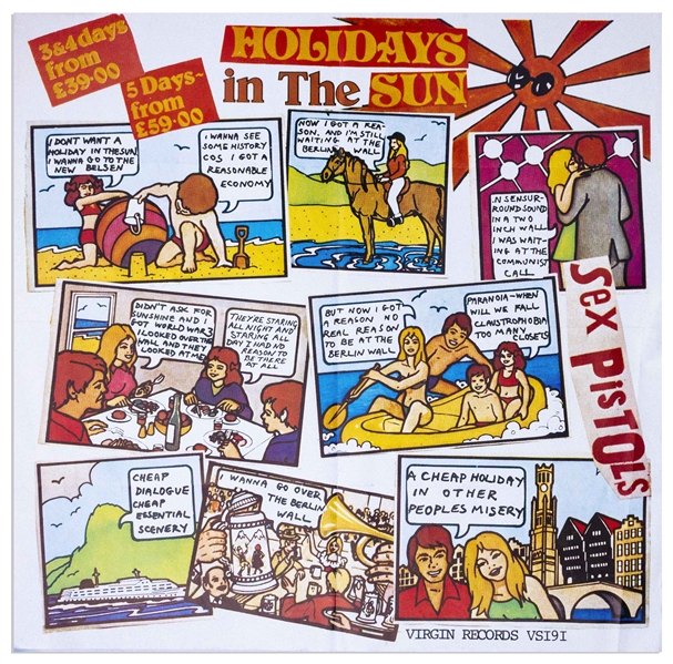 Sex Pistols ''Holidays in the Sun Poster'' From 1977 -- The Original Poster Design That Jamie Read Was Forced to Destroy